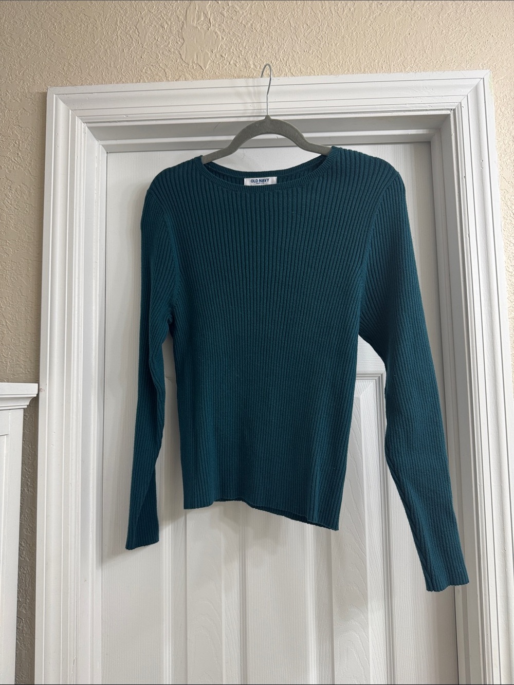 Old Navy Teal Ribbed Crewneck Sweater